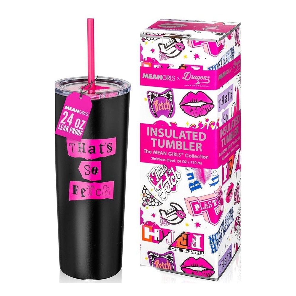 That's So Fetch MEAN GIRLS Stainless Tumbler Hot/Cold/w‎ Straw Lid New